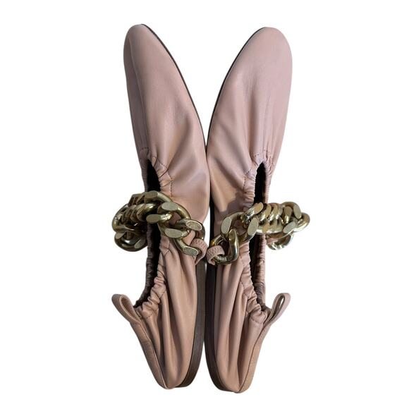 Stella McCartney Falabella Faux Leather Pink Chain Ballet Flats 38.5 - Picture 6 of 10